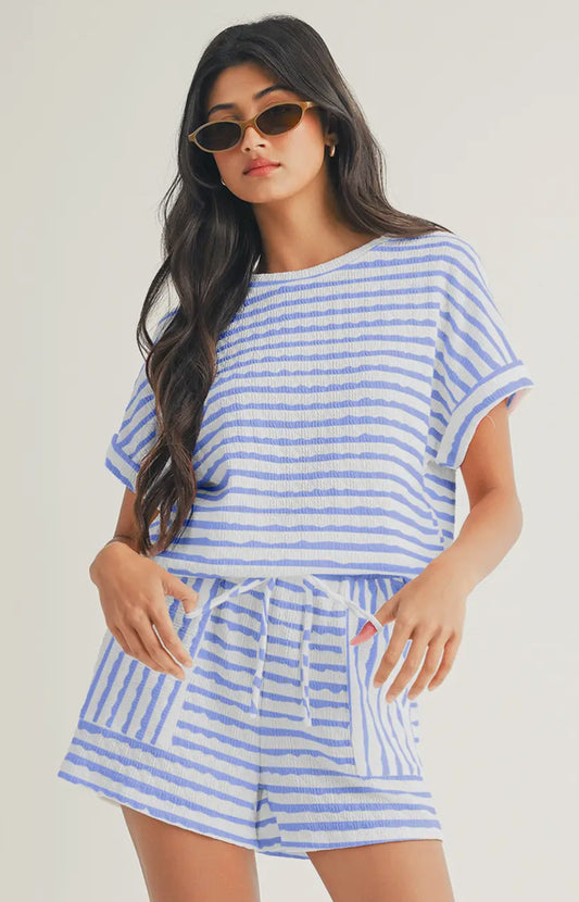Seaside Stripes Shorts Set